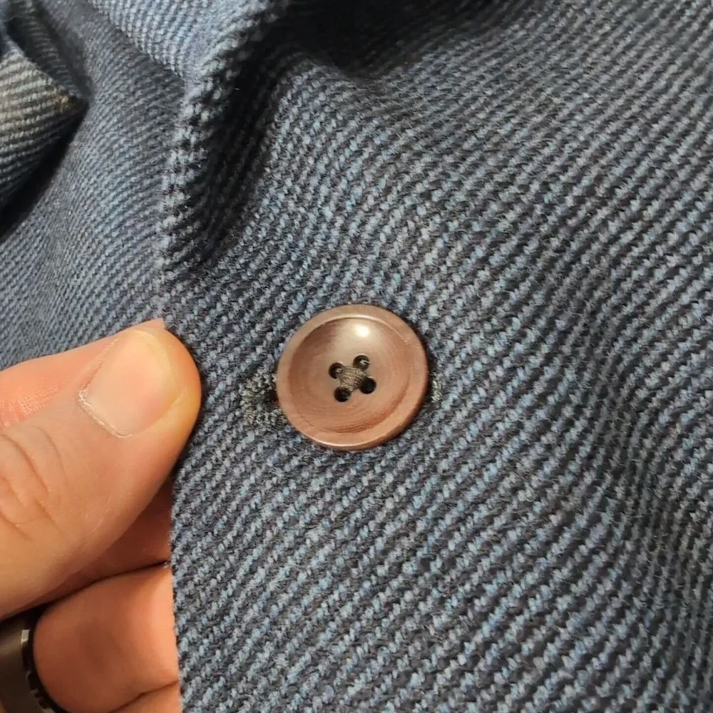 Nautica Wool/Cashmere Blend Blue Blazer Men's 42R Striped 3‎ Button